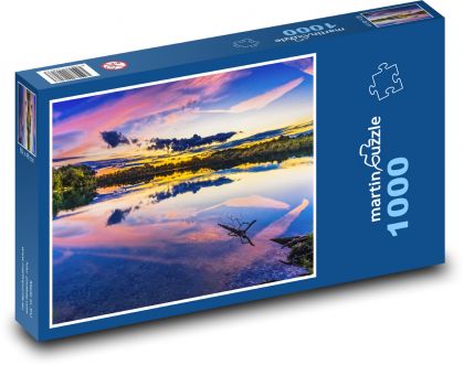 Jezero, hladina, příroda - Puzzle 1000 dílků, rozměr 60x46 cm