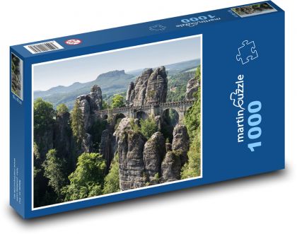 Bastei - skalní most - Puzzle 1000 dílků, rozměr 60x46 cm