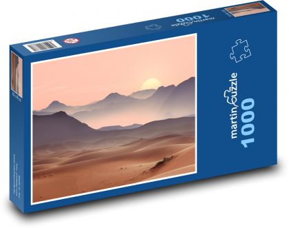 Púšť, západ slnka - Puzzle 1000 dielikov, rozmer 60x46 cm