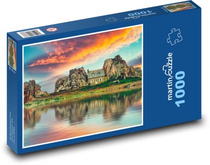 Dům u jezera - Puzzle 1000 dílků, rozměr 60x46 cm