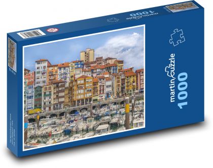 Městečko, přístav - Puzzle 1000 dílků, rozměr 60x46 cm