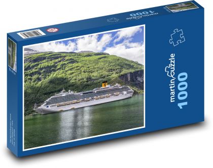 Výletní loď v Norsku - Fjordy - puzzle 1000 dílků
