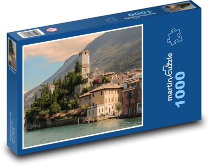 Itálie - Malcesine - Puzzle 1000 dílků, rozměr 60x46 cm