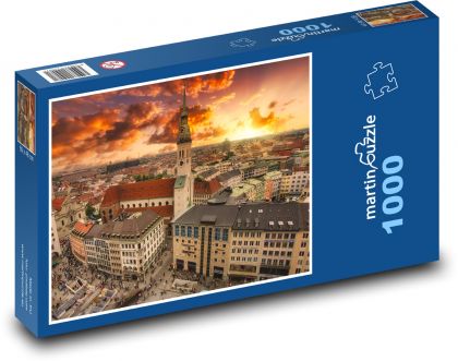 Západ slnka v meste - Puzzle 1000 dielikov, rozmer 60x46 cm