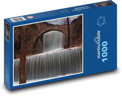 Vodopád, most - Puzzle 1000 dílků, rozměr 60x46 cm