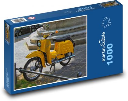 Retro skúter v meste - Puzzle 1000 dielikov, rozmer 60x46 cm