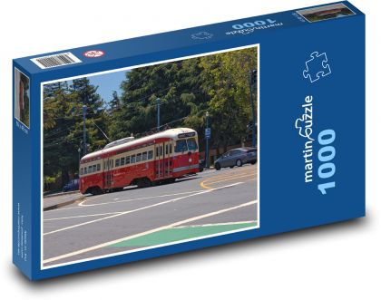 historická električka - Puzzle 1000 dielikov, rozmer 60x46 cm