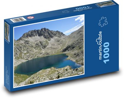 Hory, jezero, příroda - Puzzle 1000 dílků, rozměr 60x46 cm