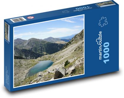 Hory, jezero, příroda - Puzzle 1000 dílků, rozměr 60x46 cm