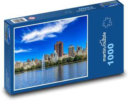 New York - fontána - Puzzle 1000 dielikov, rozmer 60x46 cm