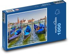 Gondoly na řece - Benátky Puzzle 1000 - 60x46 cm