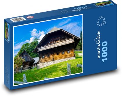 Rakousko - venkovské stavení - Puzzle 1000 dílků, rozměr 60x46 cm