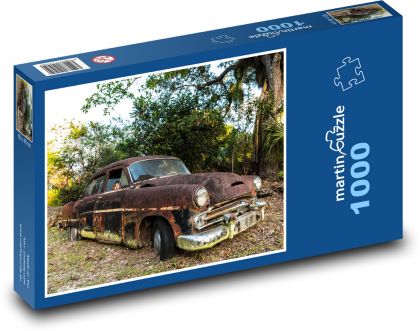 Staré auto, vrak - Puzzle 1000 dílků, rozměr 60x46 cm
