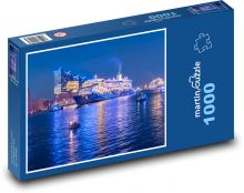 Výletne lode v Hamburgu Puzzle 1000 dielikov - 60 x 46 cm