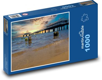 Molo o zachodzie słońca - Puzzle 1000 elementów, rozmiar 60x46 cm