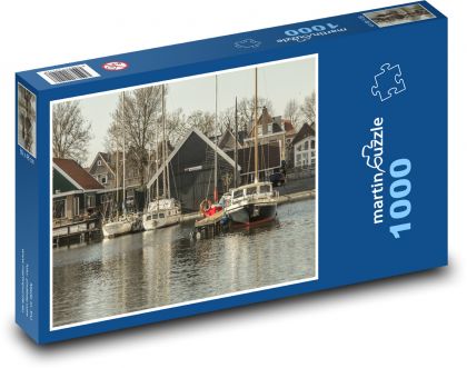 Holandsko - přístav - Puzzle 1000 dílků, rozměr 60x46 cm