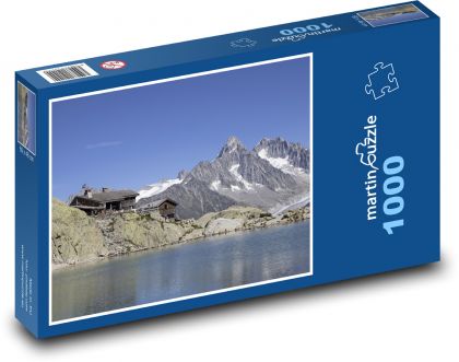 Hory, jezero, příroda - Puzzle 1000 dílků, rozměr 60x46 cm