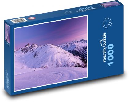 Weiße Gipfel der Schweizer Alpen - Puzzle - 1000 Teile