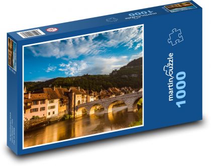 Szwajcaria - Saint-Ursanne - Puzzle 1000 elementów, rozmiar 60x46 cm