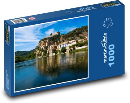 Spanish town above the river - Puzzle 1000 pieces, size 60x46 cm 