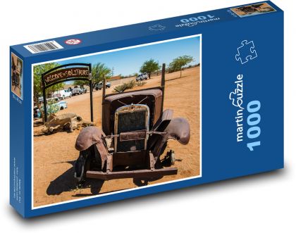 Afrika - vrak auta - Puzzle 1000 dílků, rozměr 60x46 cm