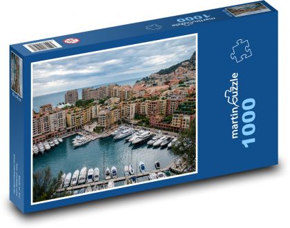 Port miejski w Monako - Puzzle 1000 elementów, rozmiar 60x46 cm