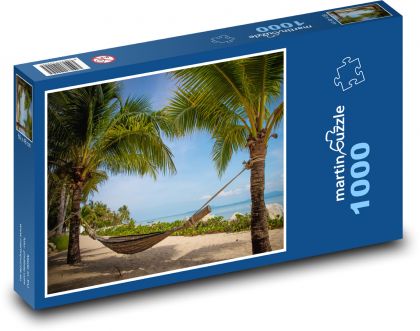 Relax, palmy, pláž - Puzzle 1000 dílků, rozměr 60x46 cm