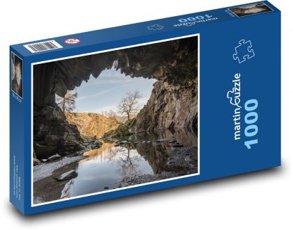 Jazero, jaskyne - Puzzle 1000 dielikov, rozmer 60x46 cm