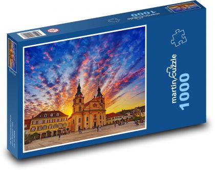Sunset over the church - Puzzle 1000 pieces, size 60x46 cm 