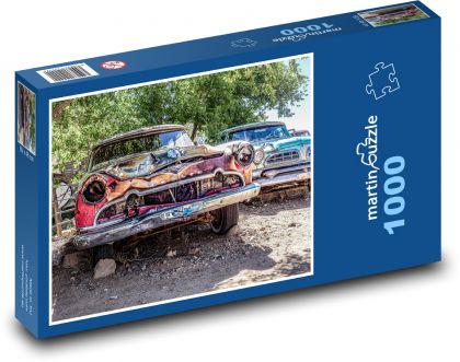 Wraki samochodów, stare samochody - Puzzle 1000 elementów, rozmiar 60x46 cm