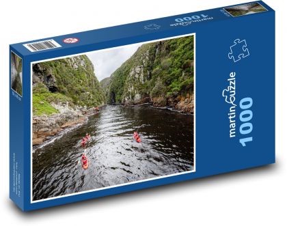 Żeglarze na rzece w górskim kanionie - Puzzle 1000 elementów, rozmiar 60x46 cm