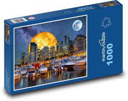 Vancouver v noci, Kanada - puzzle 1000 dílků