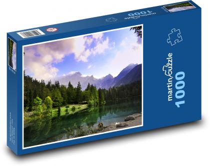 Jazero, hory - Puzzle 1000 dielikov, rozmer 60x46 cm