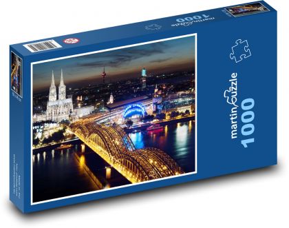 Kolín nad Rýnem v noci, Německo - puzzle 1000 dílků