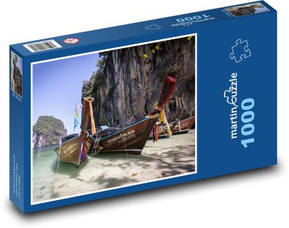 Asie - Thajsko - Lodě - Puzzle 1000 dílků, rozměr 60x46 cm