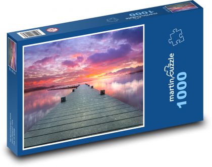 Molo na moři při západu slunce - puzzle 1000 dílků