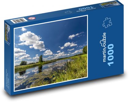 Řeka, tráva - Puzzle 1000 dílků, rozměr 60x46 cm