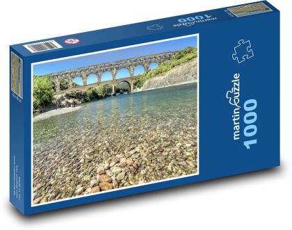 Francie - Pont du Gard - Puzzle 1000 dílků, rozměr 60x46 cm