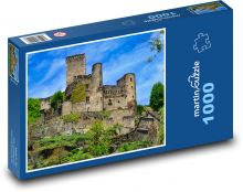 Středověký hrad na kopci Puzzle 1000 - 60x46 cm
