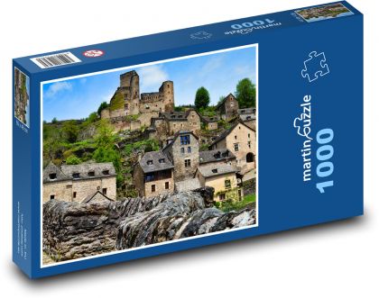 Středověké městečko - Puzzle 1000 dílků, rozměr 60x46 cm