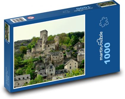 Středověký Hrad, vesnice - Puzzle 1000 dílků, rozměr 60x46 cm
