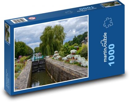 Anglie - plavební kanál - Puzzle 1000 dílků, rozměr 60x46 cm