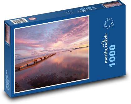 Molo o zachodzie słońca - Puzzle 1000 elementów, rozmiar 60x46 cm