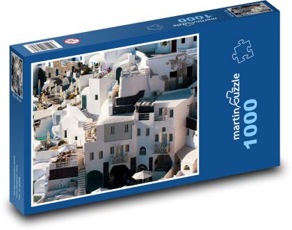 Domy pri mori - Santorini - Puzzle 1000 dielikov, rozmer 60x46 cm
