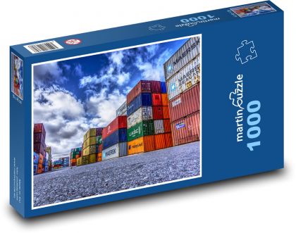 Port kontenerowy - kolorowy świat logistyki - Puzzle 1000 elementów, rozmiar 60x46 cm