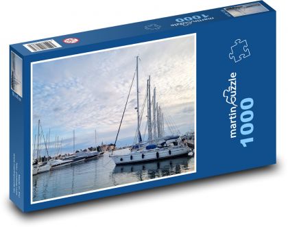 Prístav plachetníc v podvečernom tichu - Puzzle 1000 dielikov, rozmer 60x46 cm