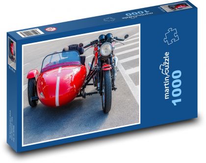 Motocykl - Sidecar - Puzzle 1000 dílků, rozměr 60x46 cm