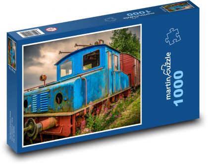 Stará lokomotiva - Puzzle 1000 dílků, rozměr 60x46 cm