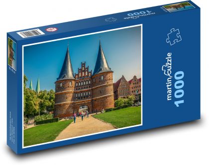 Lubeka - Bramy Holsztyńskie - Puzzle 1000 elementów, rozmiar 60x46 cm