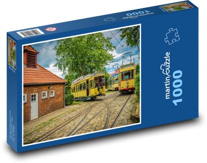 Historické tramvaje - Puzzle 1000 dílků, rozměr 60x46 cm